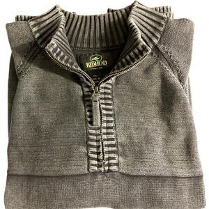 REDHEAD XXL Pull over Sweater Quarter Zip Weathered Black Gray Color Long Sleeve